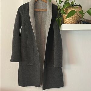 Reversible Wool Blens Open Front Coat